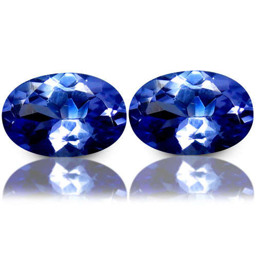 1.44cts PAIR Double Value 100% Natural AAA TANZANITE Purplish Blue VVS - ERV R 19'550.00